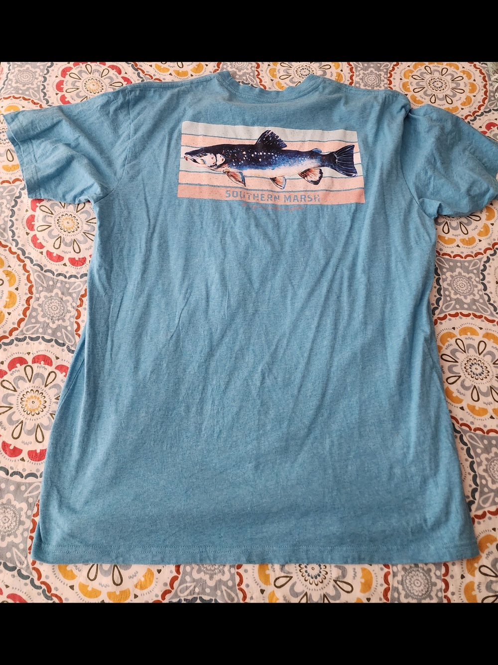 Southern Marsh Light Blue Fish Graphic Tee
